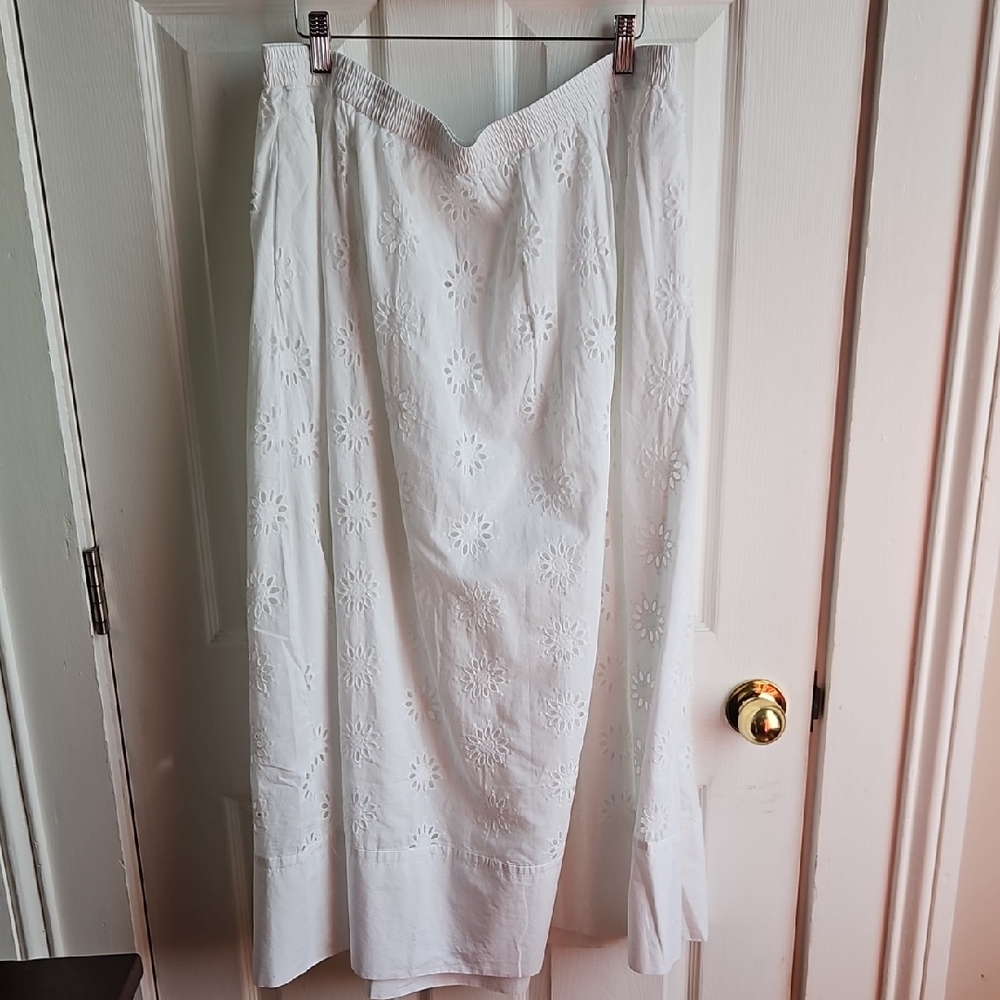 J. Crew White Eyelet Maxi Skirt